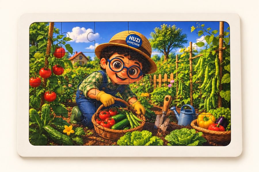 Bahçıvan Huzi - 24 Parça Ahşap Puzzle