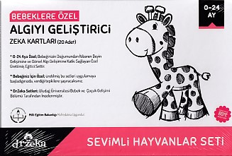 Bebeklere Özel Algıyı Geliştirici Zeka Kartları - Sevimli Hayvanlar Seti 0-24 Ay