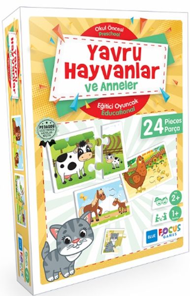 Yavru Hayvanlar ve Anneler Eğitici Oyunlar 24 Parça