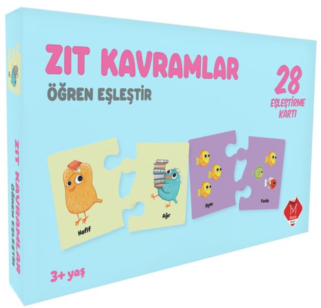 28 Eşleştirme Kartı - Zıt Kavramlar- Öğren Eşleştir 3+