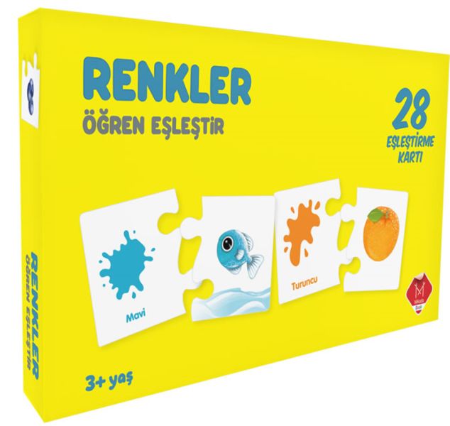 28 Eşleştirme Kartı - Renkler - Öğren Eşleştir 3+