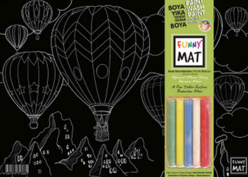 Funny Mat Black (Tebeşirli) Sıcak Hava Balonu 25X35 Cm