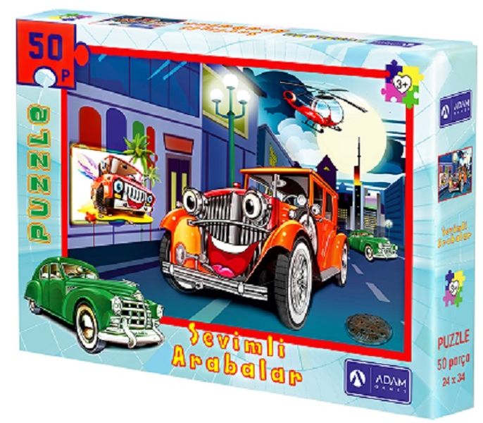 Sevimli Arabalar 50 Parça Puzzle (24x34)