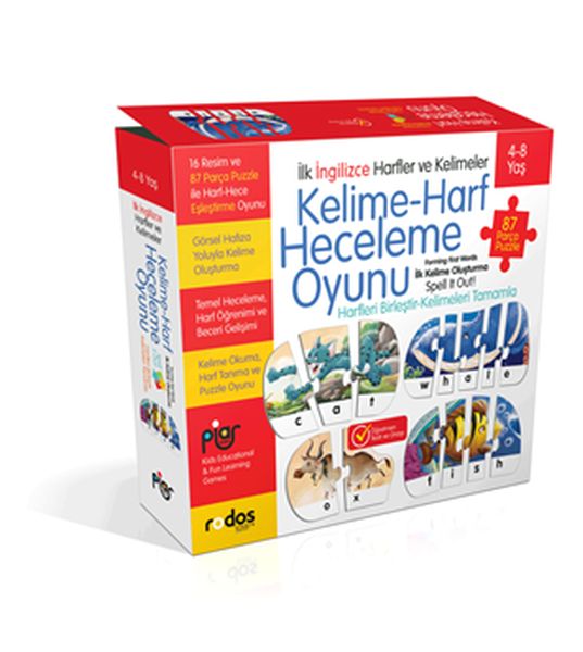 İngilizce Kelime - Harf Heceleme Puzzle Oyunu (4+8 Yaş)