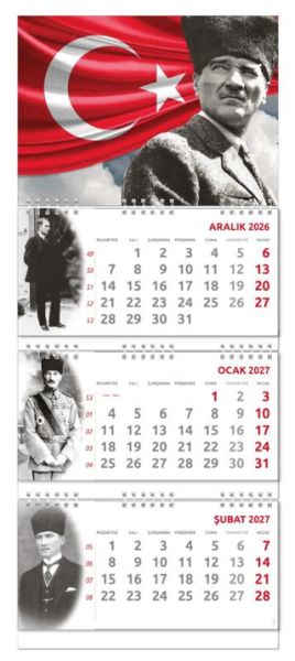 2027 Atatürk Gemici Duvar Takvimi - Ayyıldız