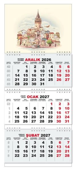 2027 Gemici Duvar Takvimi - Galata Kulesi