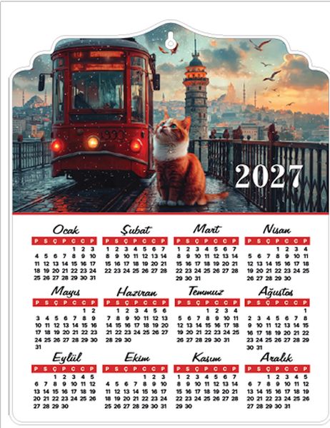 Galata 2027 Ahşap Duvar Takvimi