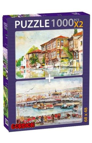 Küçüksu + Galata Köprüsünde Balıkçılar / 2x1000 Parça Puzzle (40156)
