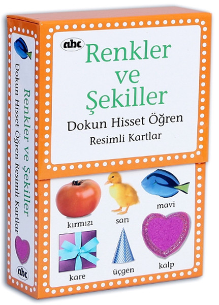 Renkler ve Şekiller; Dokun Hisset Öğren Resimli Kartlar