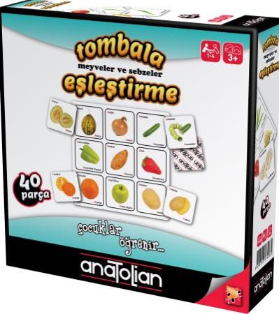 Tombala Meyveler ve Sebzeler Eşleştirme 40 Parça 3 Yaş Marka : Anatolian