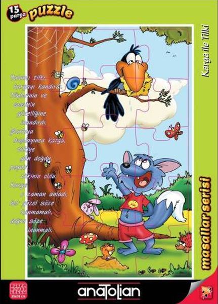 Puzzle 15 Parça Masallar Serisi- Karga İle Tilki