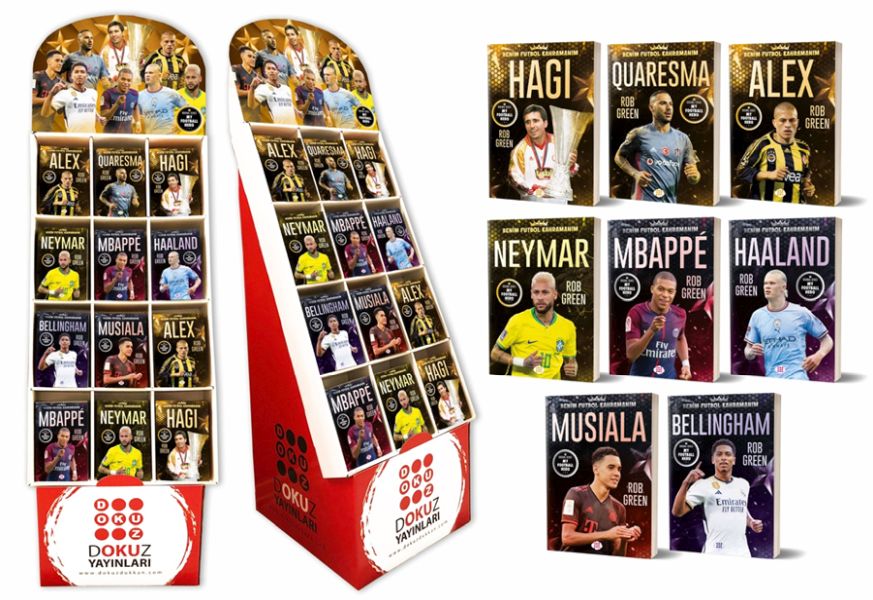 Stantlı Benim Futbol Kahramanım Serisi Set 2 (8 Çeşit 300 Adet Kitap)