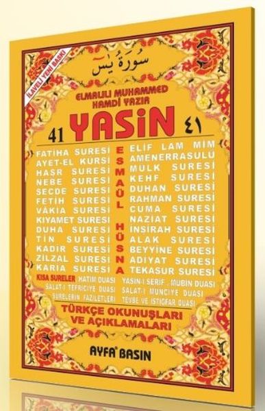 41 Yasin (Ayfa-032, Cami Boy, Fihristli, Türkçeli)