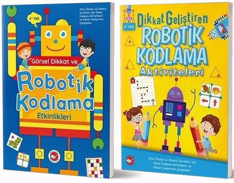 6+ Yaş İçin Temel Robotik Kodlama Aktiviteleri Seti (2 Kitap Takım)