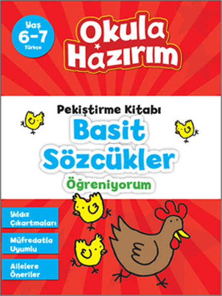 6-7 Yaş Türkçe Pekiştirme Kitabı Basit Sözcükler Öğreniyorum / Okula Hazırım