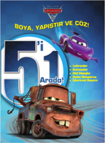 Disney Arabalar 5’i 1 Arada Boya Yapıştır Çöz