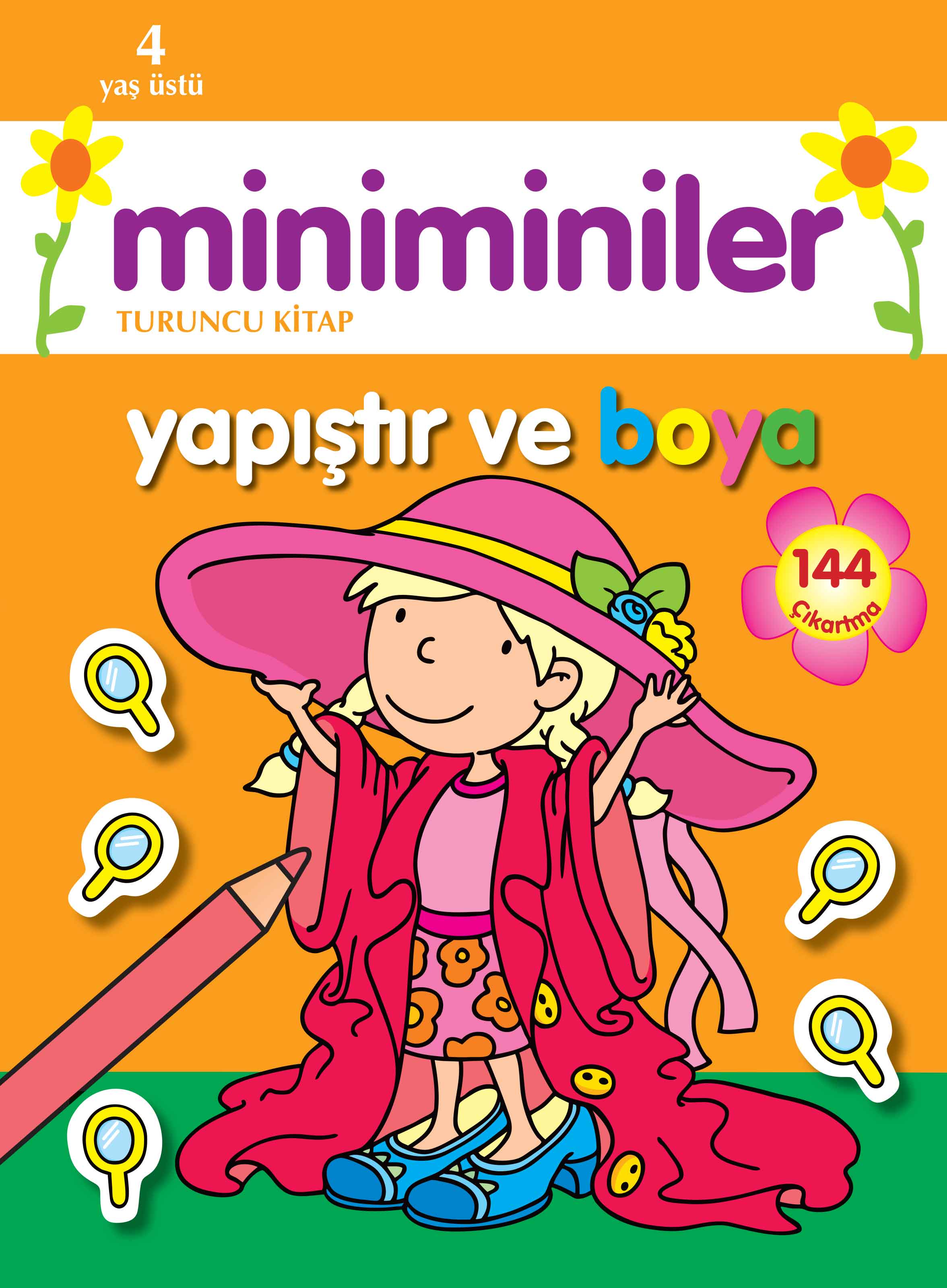 Miniminiler Turuncu Kitap Yapıştır ve Boya; 4 Yaş Üstü