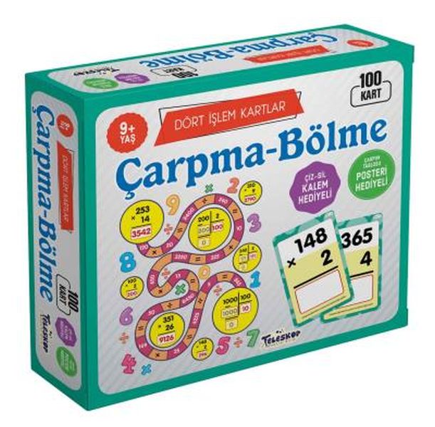 Teleskop Dört İşlem Çarpma Bölme 9 Yaş 100 Kart