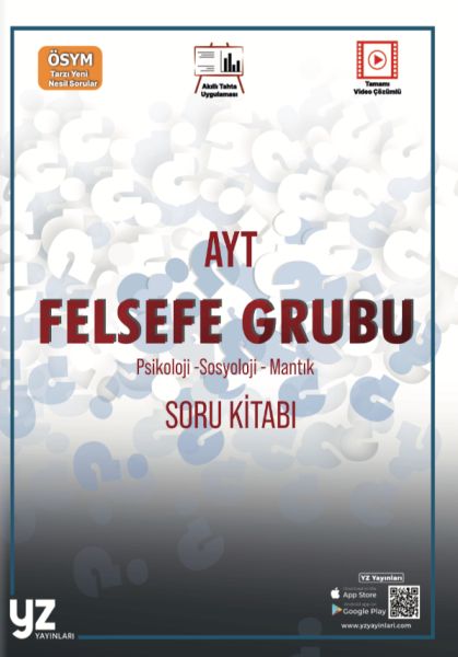 YZ Yayınları YKS AYT Felsefe Grubu - Psikoloji - Sosyoloji - Mantık Soru Kitabı