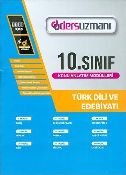 Ders Uzmanı 10. Sınıf Türk Dili ve Edebiyatı Konu Anlatım Modülleri (Yeni)