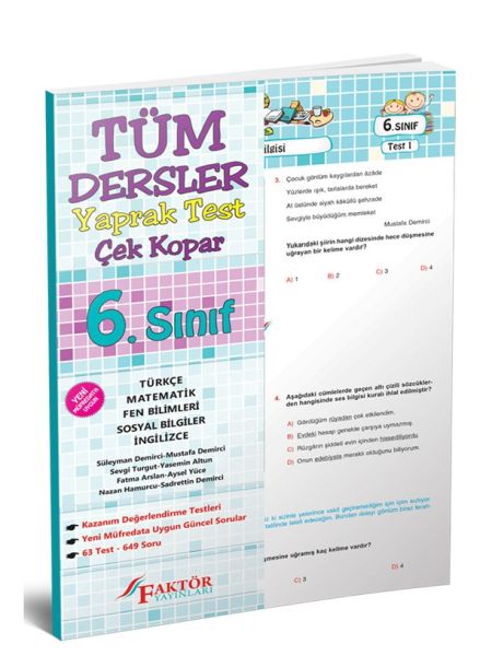 Faktör 6. Sınıf Tüm Dersler Yaprak Test (Yeni)
