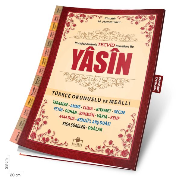 Tecvidli Yasini Şerif Fihristli Türkçe Okunuş ve Mealli Rahle Boy