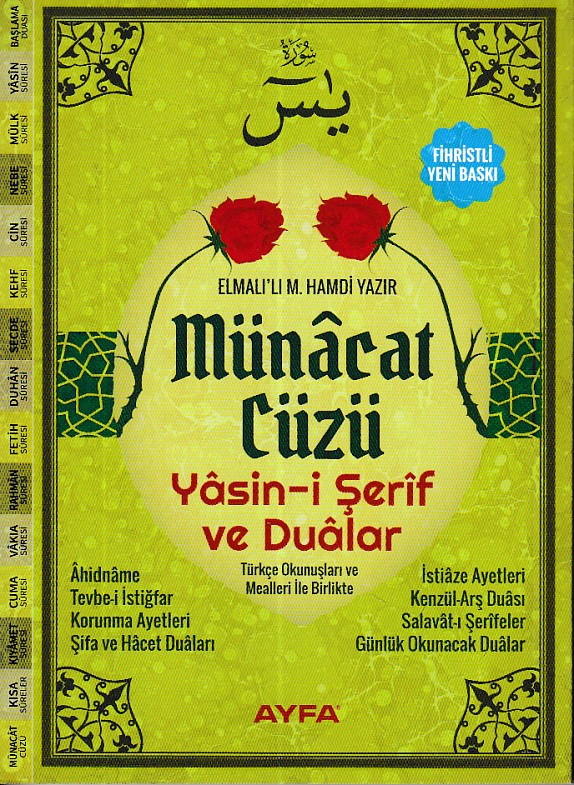 Münacat Cüzü Yasin-i Şerif ve Dualar Çanta Boy