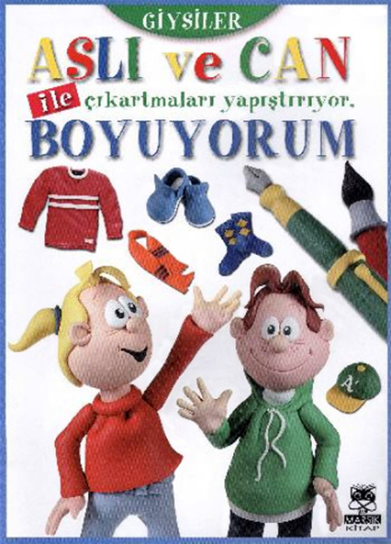 Aslı ve Can ile Çıkartmaları Yapıştırıyor Boyuyorum - Giysiler