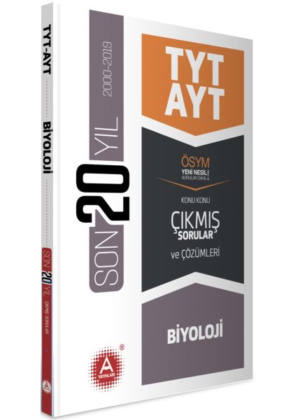 A Yayınları TYT AYT Biyoloji Son 20 Yıl Konu Konu Çıkmış Sorular (Yeni)