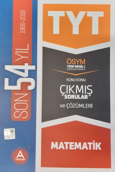 A Yayınları TYT Matematik Son 54 Yılın Çıkmış Soruları ve Ayrıntılı Çözümleri A