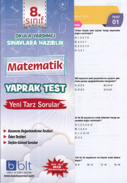 8. Sınıf Matematik Yaprak Test