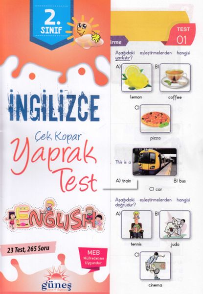 Güneş 2. Sınıf İngilizce Yaprak Test (Yeni)