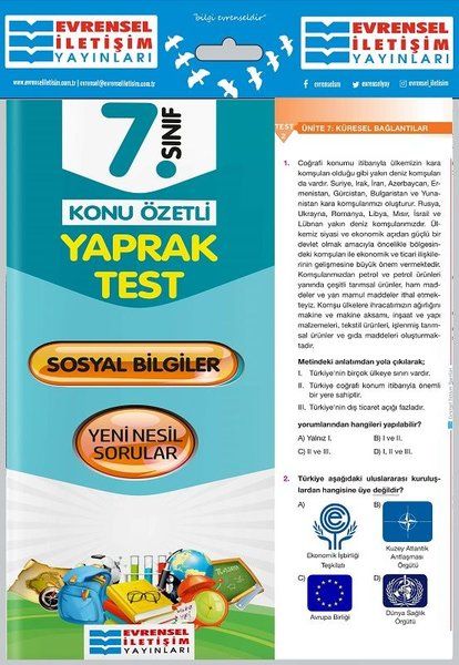 Evrensel 7. Sınıf Sosyal Bilgiler Konu Özetli Yaprak Test-YENİ