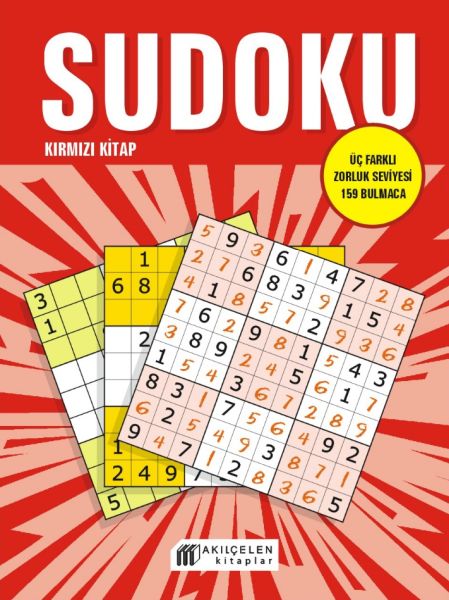 Sudoku Kırmızı Kitap - Üç Farklı Zorluk Seviyesi 159 Bulmaca