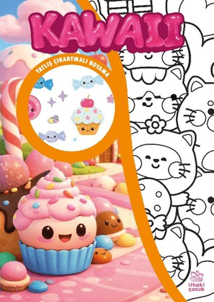 Kawaii Çıkartmalı Boyama Kitabı