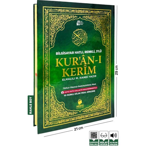 Türkçe Okunuşlu Kuranı Kerim Ve Meali 3’lü (Üçlü)-Rahle Boy