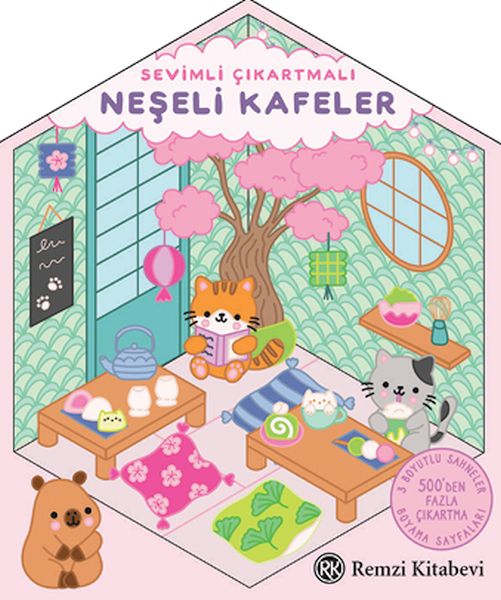 Sevimli Çıkartmalı Neşeli Kafeler