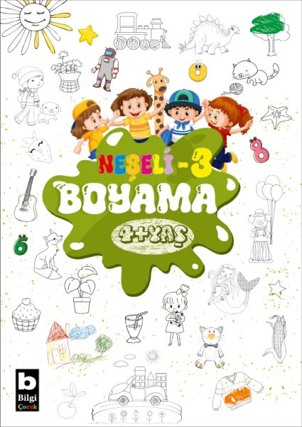 Bilgi Neşeli Boyama 4 + Yaş 3. Kitap