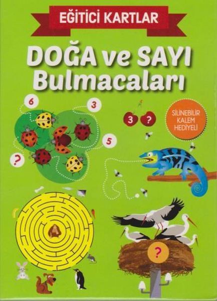 Doğa ve Sayı Bulmacaları - Eğitici Kartlar Silinebilir Kalem Hediyeli