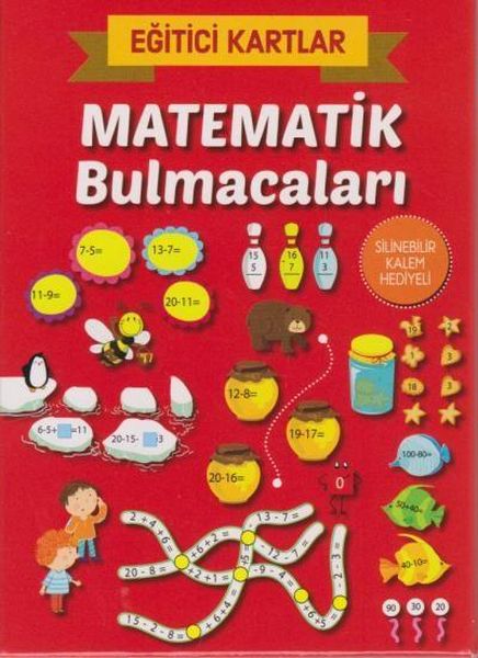 Matematik Bulmacaları - Eğitici Kartlar Silinebilir Kalem Hediyeli