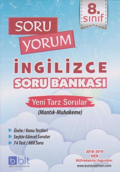 Bulut Yayınları 8. Sınıf LGS İngilizce Soru Bankası Bulut