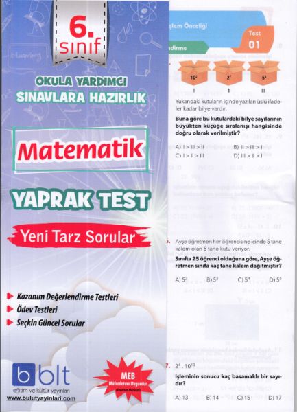 Bulut 6.Sınıf Matematik Yaprak Test (Yeni)
