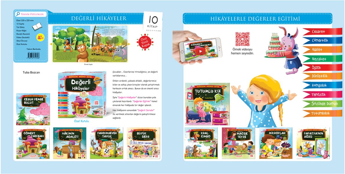 Değerli Hikayeler (10 Kitap Takım); Hikayelerle Değerler Eğitimi