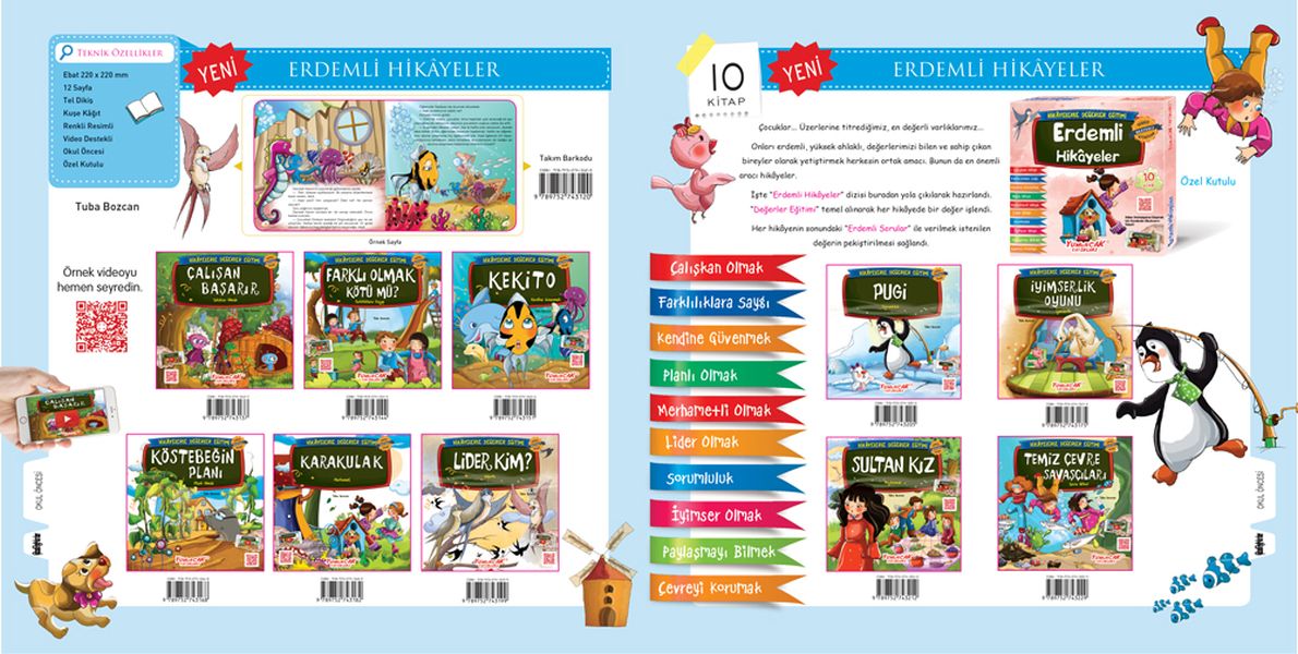 Erdemli Hikayeler (10 Kitap Takım); Hikayelerle Değerler Eğitimi