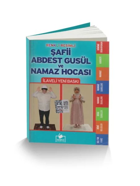 Renkli Resimli Şafii Abdest Gusül ve Namaz Hocası Cep Boy
