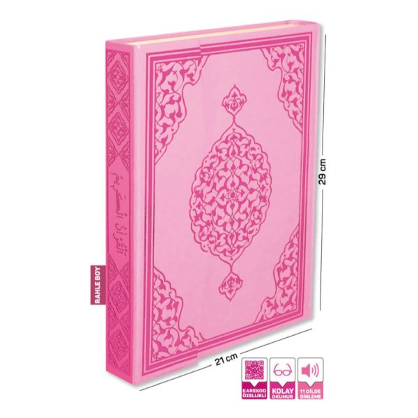 Kuranı Kerim Rahle Boy Bilgisayar Hatlı Pembe