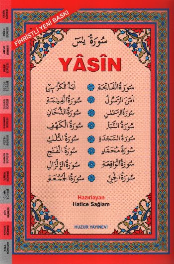 Orta Boy Bilgisayar Hattı Kolay Okunan Arapça Fihristli Yasin-i Şerif (Kod: 025)